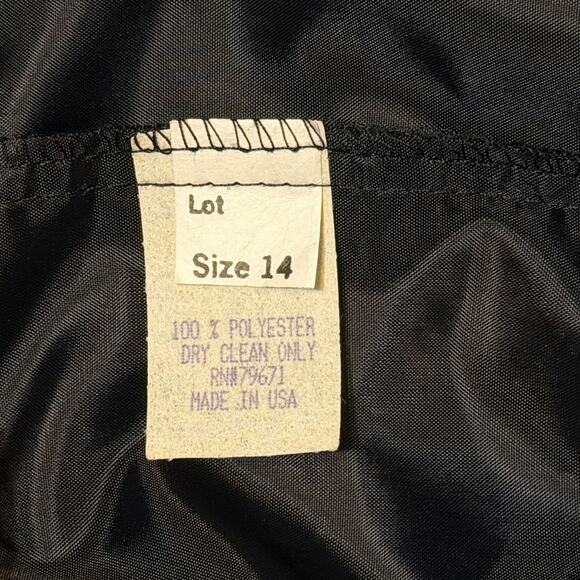 Vintage 90s Stenay Black Chiffon Asymmetrical Hanky Hem Skirt Sz 14 Long Pull On - Picture 7 of 11